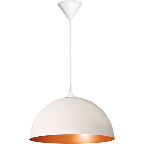 COMO Suspension E27 60W max Ø335mm acier blanc/int.cuivré Lpe non incl. ARIC 4208 (1/3)
