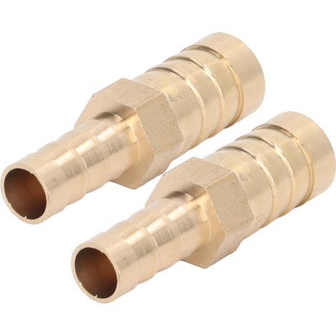 Raccord à barbelures en laiton, réducteur hexagonal 12mm (1/2") vers 8mm (5/16"), connecteur mâle double, lot de 2 pièces pour tuyau. (1/5)