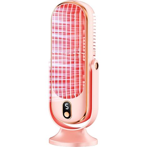 Mini ventilateur oscillant avec 5 réglages de vitesse, ventilateur oscillant portable pour chambre et bureau, charge USB rose (1/5)
