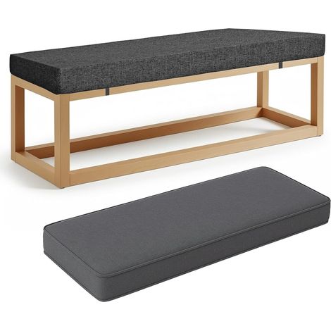 5cm Dicke Sitzkissen Outghdoor Leinenstoff Bankauflage Bankkissen Sitzauflage Stuhlkissen Bank Sitzbank Auflage Polster fur Banke Kissen Kissenauflage for Gardenbank,Grau,60 x 30 x 5 cm (1/5)