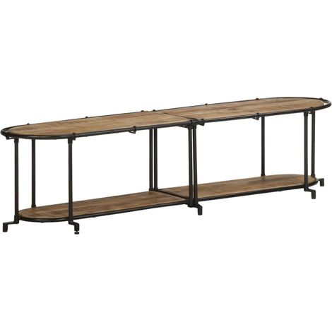 TV-Regal 160x42x40 cm Raues Mangoholz