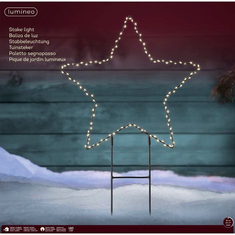 Lumineo Micro-LED Micro Stabbeleuchtung Stern Schwarz Ø 58 cm 180 Lichter - warmweiß (1/2)