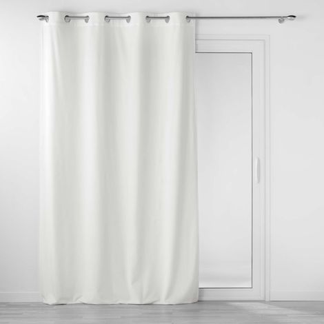 Rideau d'ameublement en velours reliefé Blanc 140x260 cm (1/4)