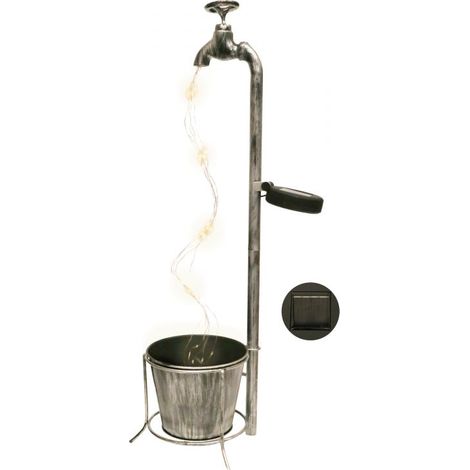 FONTANELLA 60 CM CON GOCCE DI LED BIANCO CALDO A PANNELLO SOLARE, IP44