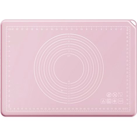 Tapis de cuisson en silicone avec graduation et bords surélevés, ultra épais, pour étaler la pâte, antiadhésif, en silicone de qualité alimentaire, idéal pour les pâtisseries, le pain et les biscuits. (1/5)