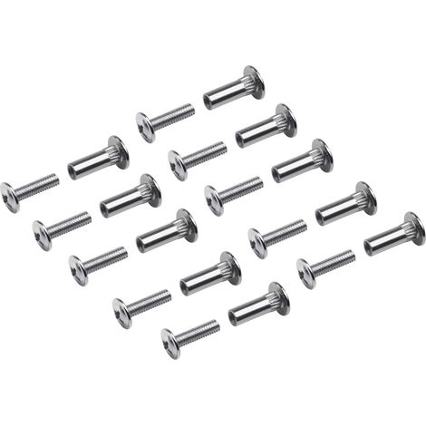Metafranc 22 – 28 mm – Filettatura M4 – zincate – Set da 10 Pezzi – Ideale per Il Collegamento connettori per armadi/Viti per mobili / 361776, 22-28 mm