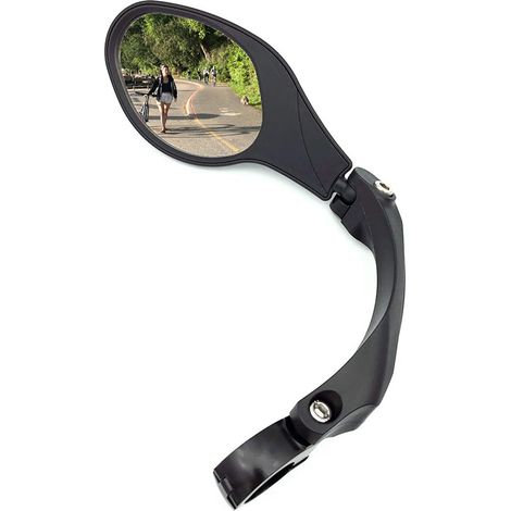 Verstellbarer tropfenförmiger Fahrradspiegel mit reflektierender Rückseite, universelle Klemmhalterung für Citybike, MTB und E-Bike (1/5)