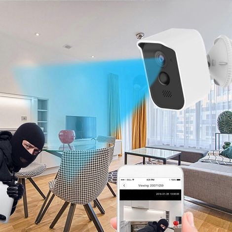 Caméra de sécurité extérieure sans fil rechargeable WiFi avec vision nocturne et audio bidirectionnel (1/5)