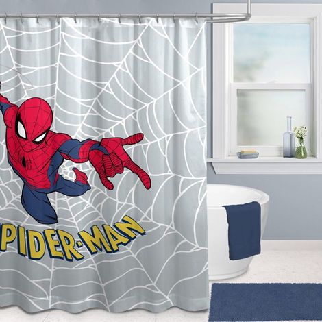 Rideau de douche Spiderman Attention aux méchants (1/5)