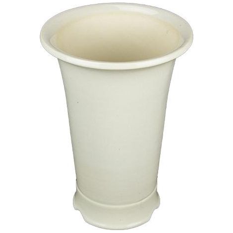 Vaso per bonsai rotondo (stile a cascata) in gres smaltato bianco 13x13x22 cm - YM41 (1/2)