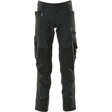Pantalón de trabajo Mascot negro talla 49 bolsillos rodilleras