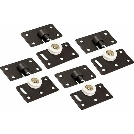 Rouleau de Porte Coulissante,30mm Roue de Roulette en Nylon, Kits Résistants de Panneau de Voie de Vitesse de Coureurs de Porte pour des Meubles Armoire Penderie (4 Paires) (1/5)