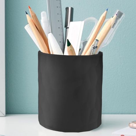 Portapenne da scrivania - Portapenne in silicone impermeabile - Nero - Portapennelli per il trucco - Organizza la tua scrivania - Adatto per l'ufficio (1/5)