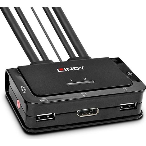 Lindy 42344 switch per keyboard-video-mouse (kvm) Montaggio rack Nero (1/4)
