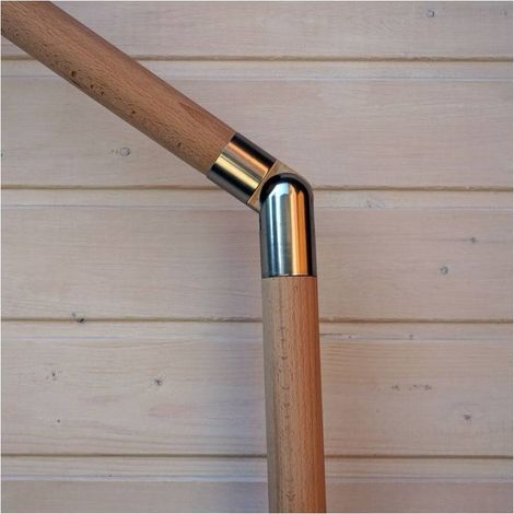 Levigne – Raccord d'angle articulé aluminium noir mat pour main courante ronde 42 mm – Angle variable – Installation intérieure et extérieure abritée