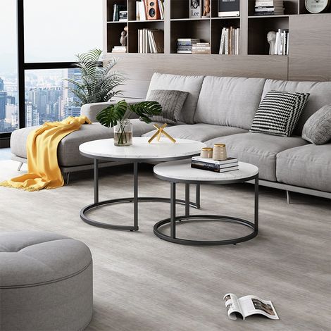 Couchtisch-Set Montreal, Weiß, 77 x 40 cm 2 Teile, Vicco