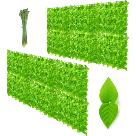 SWANEW Siepe artificiale, schermo di privacy 100 x 300 CM Anti-UV, recinto artificiale vegetale fogliame realistico, decorazione del giardino all'aperto, verde (1/5)