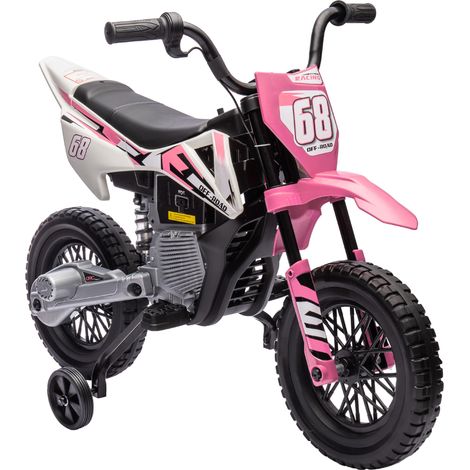 Moto électrique pour enfant - AIYAPLAY - 3 à 6 ans - 2 moteurs 12V vitesse max. 5 km/h - musique - 109,5x60x72,5cm - PP - rose (1/5)
