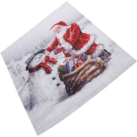 Rideau de douche de Noël impression numérique exquise tissu imperméable épaissi pour salle de bain (1/5)