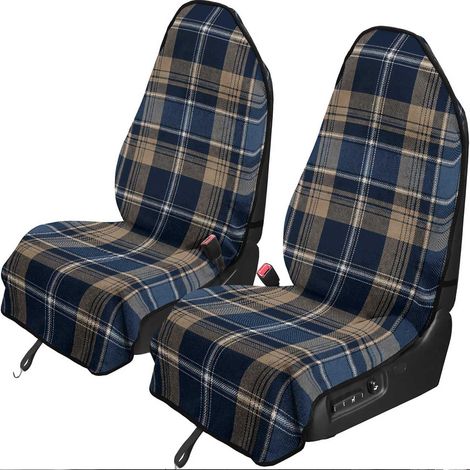 Universal Car Seat Cover in Terry Cloth, Universal Waterproof Car Seat Cover Accessory for Most Cars and Vans (Checkered Pattern, 6.2 Pieces) (1/5)