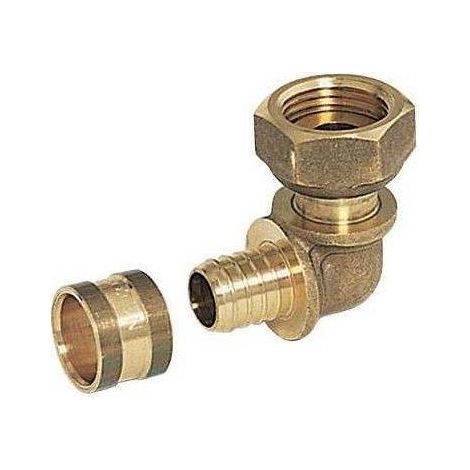 COMAP Raccord PER à glissement - Coude à écrou tournant - Diamètre ⌀12 mm - Femelle 1/2" (15x21) - Pexy pour Tubes PER - 4293