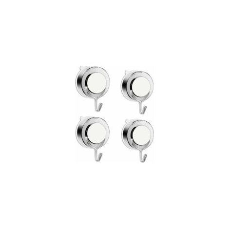 4-teiliges Set Saugnapfhaken, silberfarbene, gedrehte Saugnäpfe mit Metallhaken, wiederverwendbare Saugnapfhalter für Küche, Bad, Dusche, Kränze (1/5)