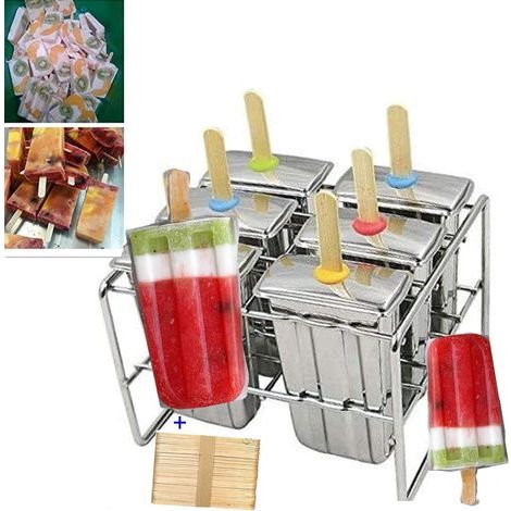Appareil à glaces en acier inoxydable, 6 moules sans BPA