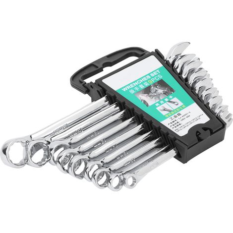 Ensemble de clés mixtes 9 pièces en chrome vanadium 45 - Étui de rangement pratique - Pour réparation et maintenance (8, 10, 12, 13, 14, 15, 16, 17, 19mm) (1/5)