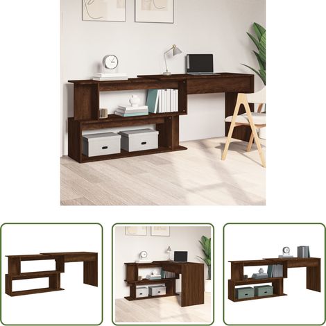 vidaXL Holzschreibtisch -  Eckschreibtisch Braun Eichen-Optik 200x50x76 cm Holzwerkstoff