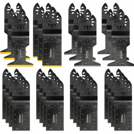28Pcs Lames de Scie Oscillantes, 6 lames de scie oscillante en titane, Coffret des Accessoires d'Outil Multifonction Oscillant, Lame de Scie Universelle pour Dremel, Bosch, Makita, Dewalt, etc (1/5)