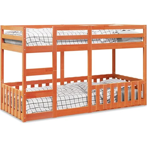 Etagenbett Wachsbraun 90x200 cm Massivholz Kiefer (1/5)