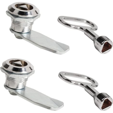 Kit de serrure pour boîte aux lettres, serrure à douille de 20 mm pour meubles avec clé triangulaire, serrure de sécurité pour armoire, serrure en alliage de zinc avec clé triangulaire pour armoire (1/5)