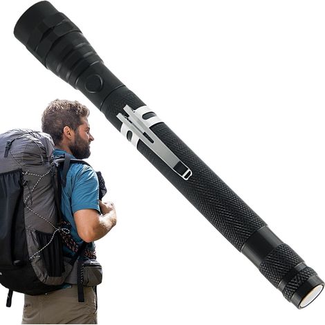 Teleskop-Taschenlampe mit Magnet, ausziehbare Taschenlampe mit Magnet, teleskopisches magnetisches Hebewerkzeug – praktisches 360°-Drehgerät, Arbeitsleuchte für Männer, Papa