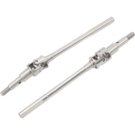 Kit d'arbre de transmission avant en acier inoxydable pour voiture radiocommandée FMS 1/10 (pièces) - Pièces de mise à niveau pour arbre de transmission CVD avant (argenté) (1/5)