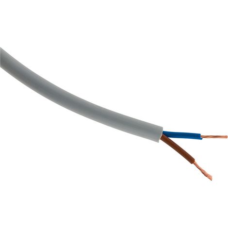 Zenitech – Câble électrique H05VV-F 2x1mm² gris – 25m – Câble souple pour appareils légers – Installation facile dans circuits intérieurs
