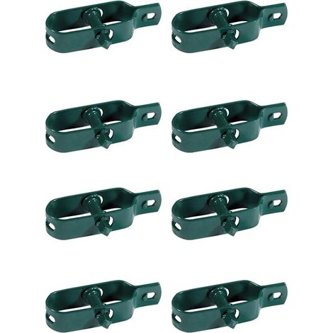 Kit de 8 tendeurs de fil plastifié pour clôture, maille, séchoir à linge, en métal pour jardin, pour poteaux, lot de 8 pièces
