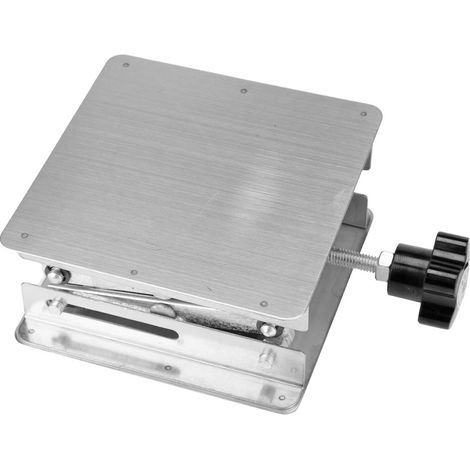 Plateforme élévatrice de laboratoire en acier inoxydable, 100100160 mm, cadre de levage manuel, poignée bleue et noire en option. (1/5)