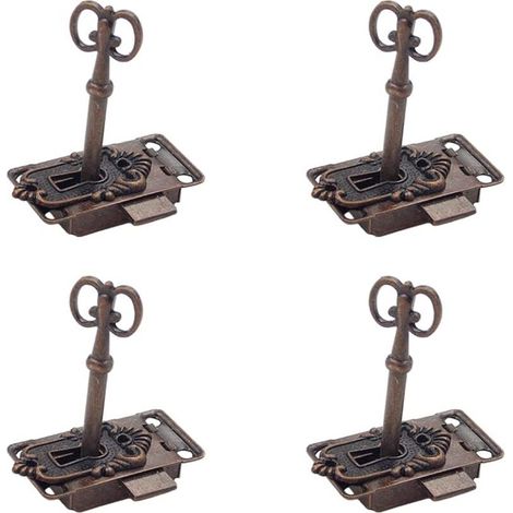 Piece Vintage Lock Set Antique Furniture Lock Cabinet Door Lock Antique Vintage Cabinet Door Lock Antique Lock and Key Decorative Furniture Lock Cabinet Lock for Lockers