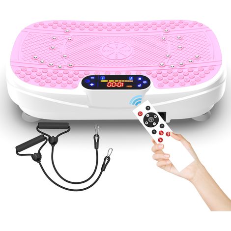Piattaforma vibrante fitness con bande di resistenza 53x32x13 cm rosa HOMVRA (1/5)