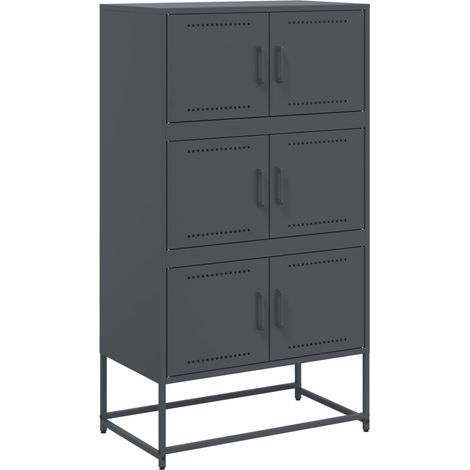 Aparador de acero gris antracita 68,5x38,5x123,5 cm vidaXL