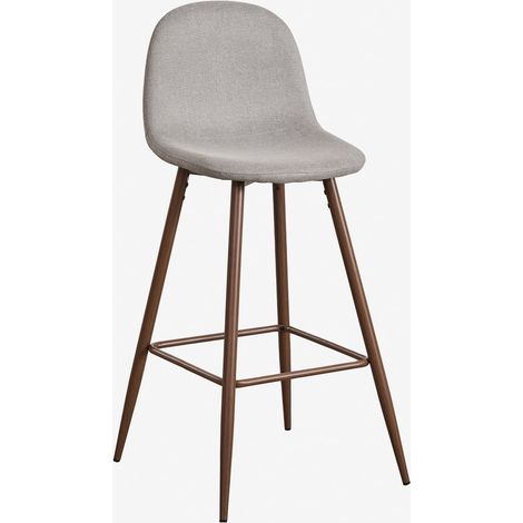 Tabouret haut Glamm SKLUM  ↑75 cm  Gris Béton      Bois foncé