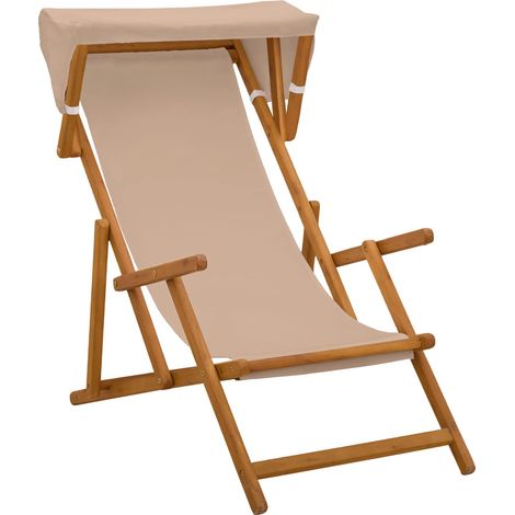 Silla de terraza 3 Posición Madera de Eucalipto Maciza Topo vidaXL (1/5)