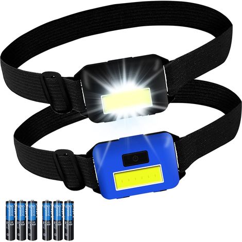 2pcs Superhell Ultra -light Headlight, IPX4 Waterproof, 3 Bright Modes Forehead Light Headlights, Great for Jogging Camping Running etc, AAA Battery Included