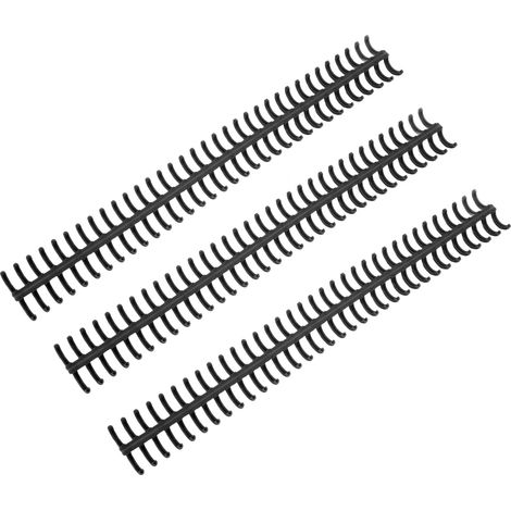 Lot de 10 anneaux de reliure détachables en plastique noir, 34 trous, diamètre 12 mm. (1/5)