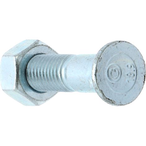 Boulon de charrue avec écrou M12x1,75, longueur 50 mm, 10,9, 2 nez pour charrue 1250HU10