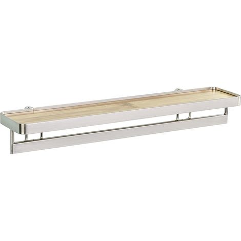 Wenko – Étagère de cuisine pour épices en bambou et acier – Supporte jusqu'à 8 pots – Barre pour ustensiles – Montage mural facile (1/7)
