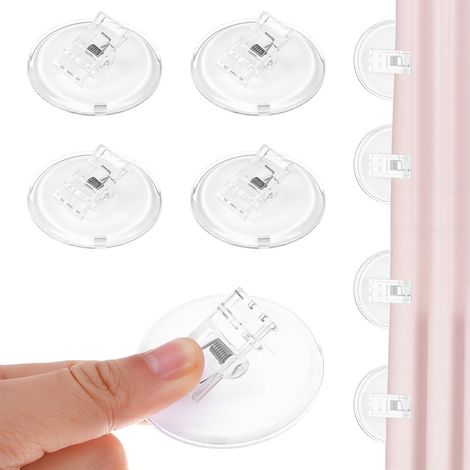 Lot de 4 clips de protection anti-éclaboussures, clips de protection coupe-vent, autocollants pour rideau de douche, rideau de salle de bain, décoration d'intérieur (1/5)
