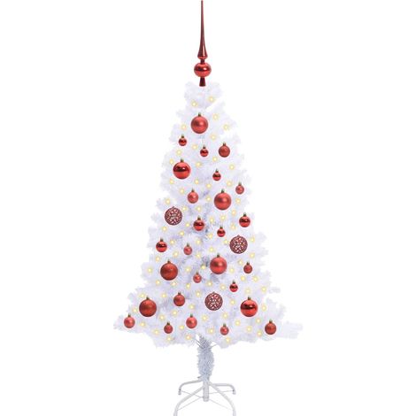 Sapin de Noël artificiel avec 150 LED Blanc 120 cm PVC et Acier (1/5)