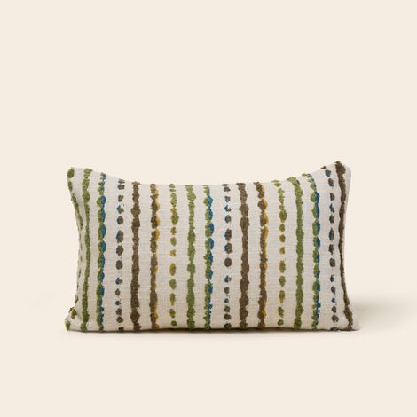 Housse de coussin en Jacquard rayé en chenille  YAROL (1/4)