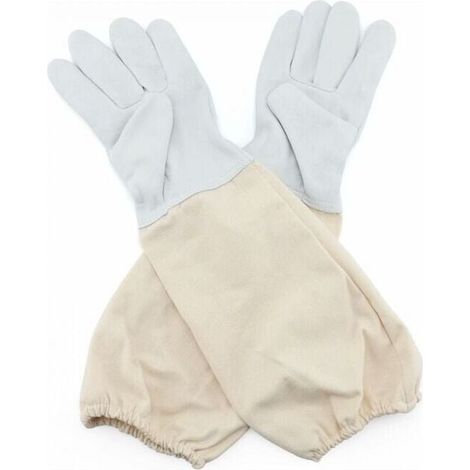 Goatskin Beekeeping Gloves – Beekeeping Protective Gloves with Ventilated Sleeves (1/4)
